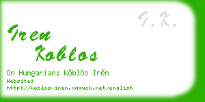 iren koblos business card